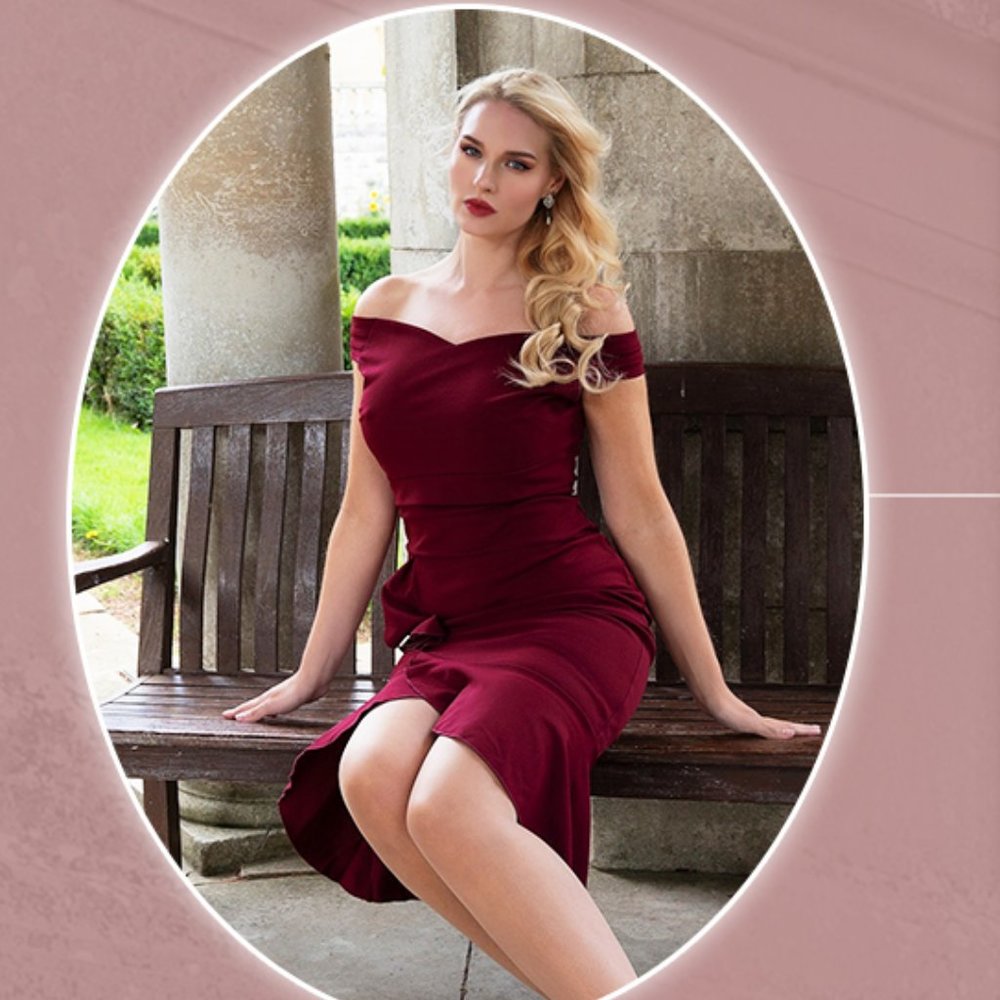 Sexy Off Shoulder Ruffle Side with Fishtail Hem Cocktail Dress